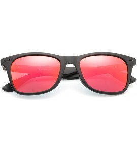 Sport Vintage Polarized Classic Sunglasses for Men Women Lightweight Brand Sun Glasses - Black Frame Red Lens - CL18GTS2K7Y $...