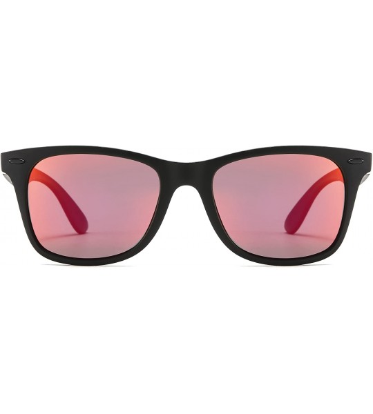 Sport Vintage Polarized Classic Sunglasses for Men Women Lightweight Brand Sun Glasses - Black Frame Red Lens - CL18GTS2K7Y $...
