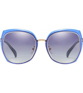 Square Oversized Sunglasses for Women Polarized Sunglasses Butterfly Fashion Eyewear - Blue Lens/Black Temple - C518GSGMG9D $...