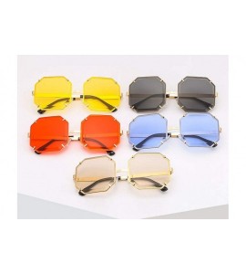 Oval Eyewear Retro Square Sunglasses Trend Sunglasses Men And Women Gradient Sunglasses UV400 - C3 - CB18TZZN2D7 $27.89
