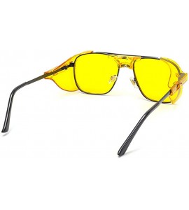 Goggle Punk Windproof Square Retro Sunglasses Men Women Fashion Party Sunglasses UV Protection Sunglasses - Yellow - CH1944A8...