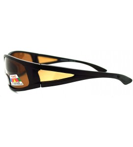 Round Mens Wrap Around Sport Sunglasses Polarized Plus Bifocal Reading Lens Black - Black (Brown) - CR188UYS392 $18.24