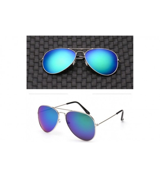 Oval Mirrored Aviator Sunglasses for Men Women Unisex Oversized Trendy Designer UV400 Sun Glasses - A - CU195IG0UC9 $16.96