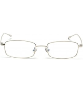 Rectangular Unisex Small Rectangle Red lens Yellow Metal Frame Clear Lens Sun Glasses - Silver-clear - CH189HOS3M7 $26.36