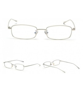 Rectangular Unisex Small Rectangle Red lens Yellow Metal Frame Clear Lens Sun Glasses - Silver-clear - CH189HOS3M7 $26.36