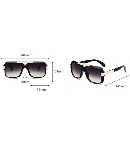Square Bold Oversized Sunglasses For Women Fashion Designer Rectangle Frame Shades - White&clear - CC18M4DM945 $27.36