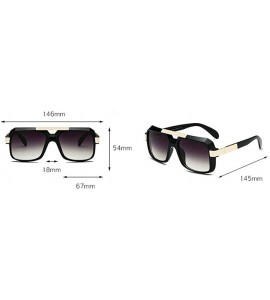 Square Bold Oversized Sunglasses For Women Fashion Designer Rectangle Frame Shades - White&clear - CC18M4DM945 $27.36