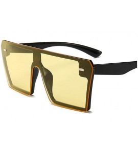 Oversized Oversized Square Sunglasses Women Luxury Fashion Flat Top Clear Lens One Piece Men Gafas Shade Mirror UV400 - 4 - C...