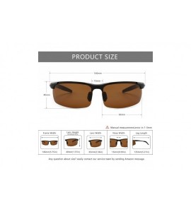 Goggle Men's Polarized Sunglasses for Driving Fishing Golf Metal Frame UV400 - Black Frame Brown Lens - CY18NI5R9IO $39.04