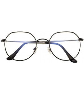 Oval Men women Vintage Classic Oval Frame Clear Lens Glasses - Black - C8196XL09AC $20.13