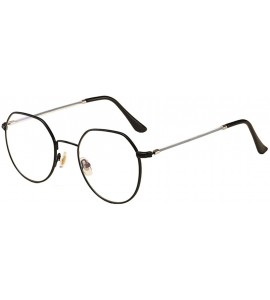Oval Men women Vintage Classic Oval Frame Clear Lens Glasses - Black - C8196XL09AC $20.13