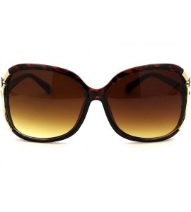 Rectangular Womens 90s Exposed Side Lens Edge Rectangular Butterfly Sunglasses - Tortoise Brown - CE18UA7L0IK $23.92