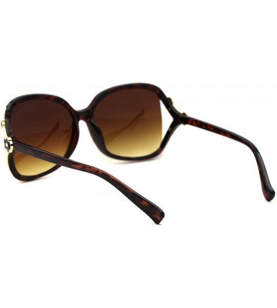 Rectangular Womens 90s Exposed Side Lens Edge Rectangular Butterfly Sunglasses - Tortoise Brown - CE18UA7L0IK $23.92