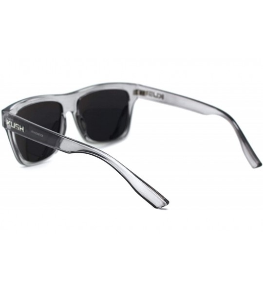 Sport Mens Flat Top Horn Rim Kush Color Mirror Rectangular Sport Sunglasses - Clear Yellow Mirror - C918OQAXSX6 $18.43