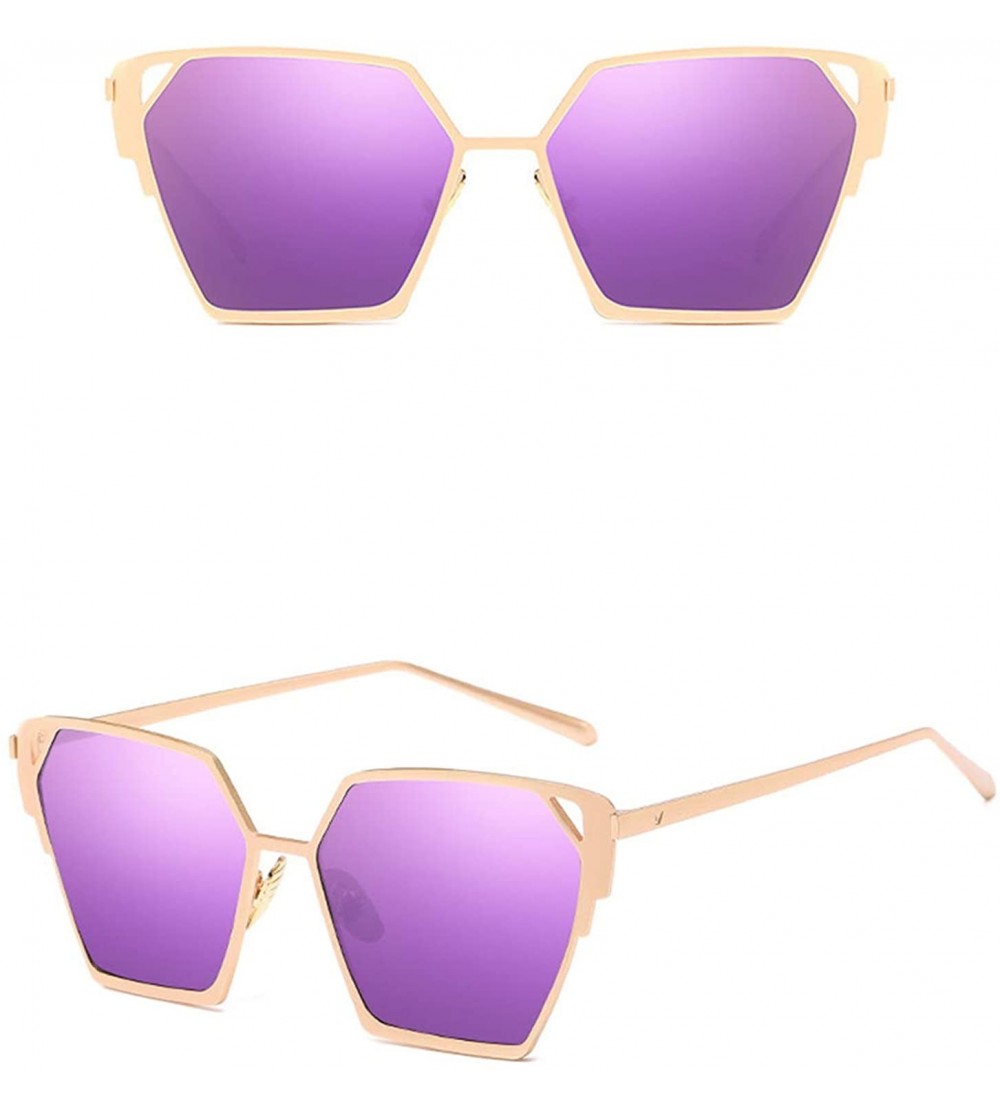 Oversized Polarized Sunglasses Glasses Protection Driving - Gold Purple - C718TOI8AEG $34.13