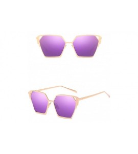 Oversized Polarized Sunglasses Glasses Protection Driving - Gold Purple - C718TOI8AEG $34.13