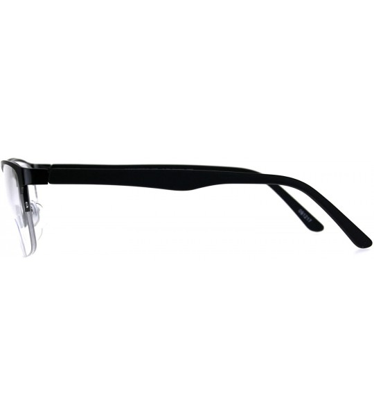 Rectangular Mens Half Metal Rim Powered Bifocal Reading Eyeglasses - Gunmetal Black - C4180YZKS8R $25.42