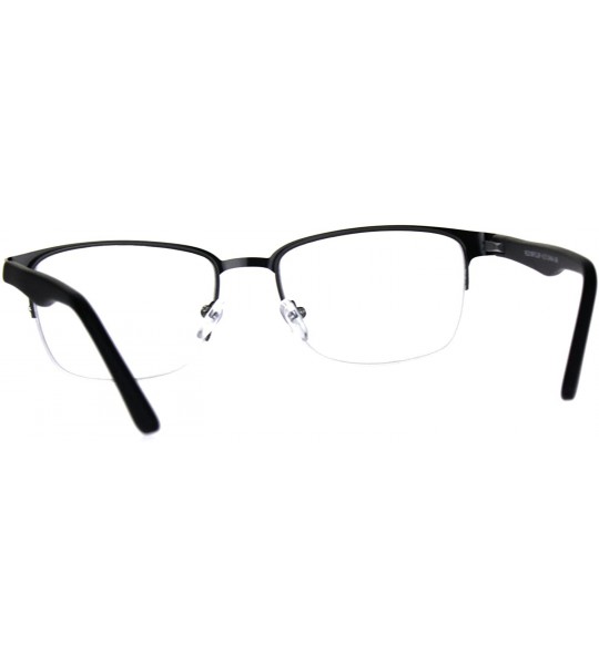 Rectangular Mens Half Metal Rim Powered Bifocal Reading Eyeglasses - Gunmetal Black - C4180YZKS8R $25.42