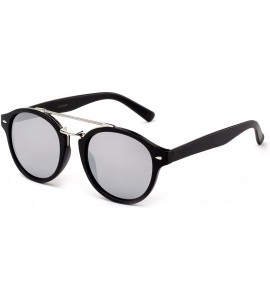 Round Modern Celeb Design Round Vintage Look Fashion Mirrored Sunglasses - 3 Pack Blue- Green & Mirror - CY184YXOH3C $40.39
