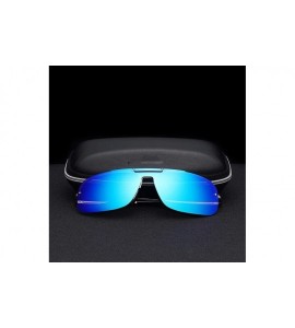 Aviator Fashion Brand Frameless Sunglasses Polarized Men Overall Lens Color YA431 C1BOX - Ya431 C4box - C218XEC6EUO $29.13