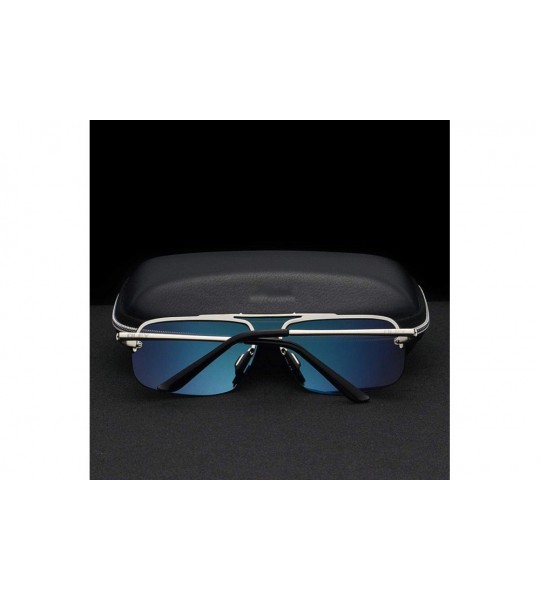 Aviator Fashion Brand Frameless Sunglasses Polarized Men Overall Lens Color YA431 C1BOX - Ya431 C4box - C218XEC6EUO $29.13