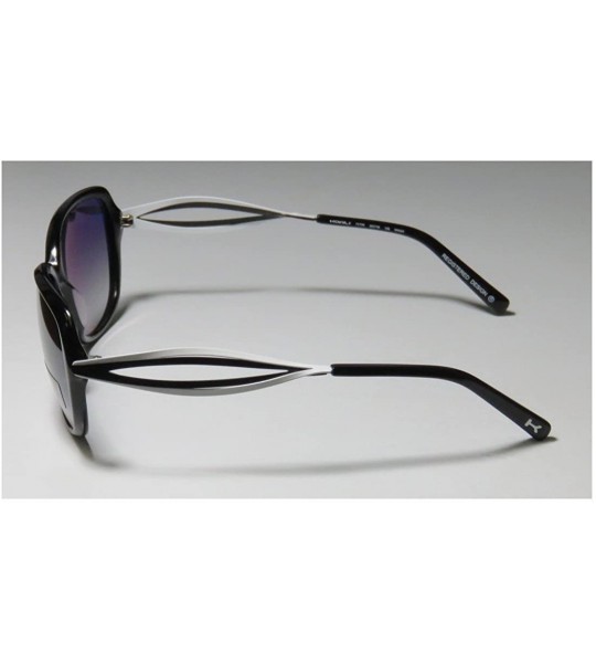 Rectangular 7177k Womens/Ladies Designer Full-rim Gradient Lenses Sunglasses/Eyewear - Black / White - CE11BOKH9F1 $59.63