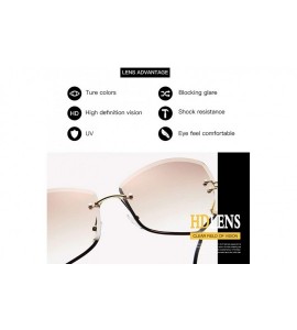 Rimless Polarized Hexagonal Sunglasses-Photochromic Rimless Shade Glasses-Mirror Lens - E - CA190ECXQAN $56.87
