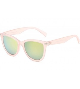 Round Women Retro Vintage Round Cat Eye Oversized Fashion Sunglasses - Pink - C818WTI5ZE5 $36.96
