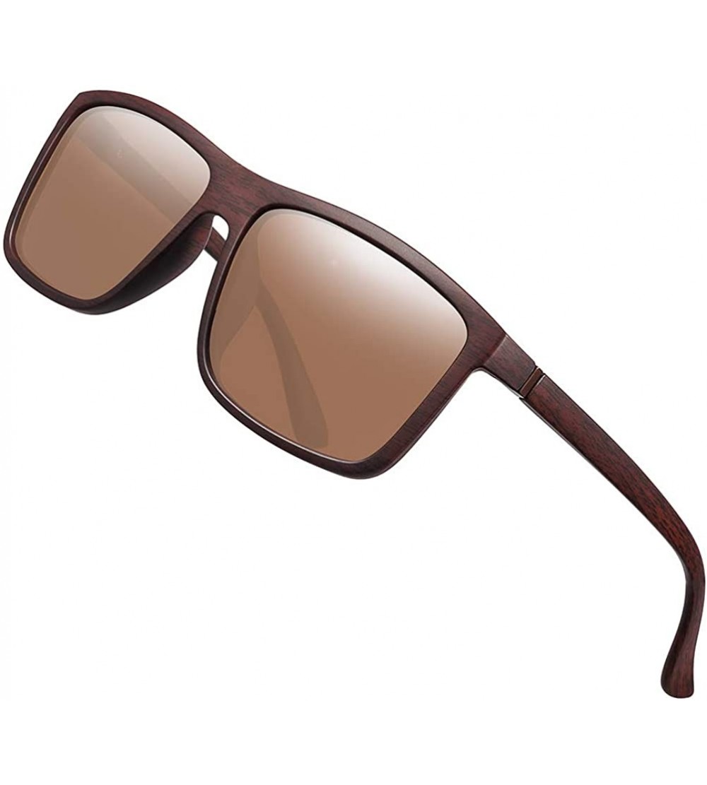 Round Polarized Sunglasses for Men Driving Mens Sunglasses Rectangular Vintage Sun Glasses For Men/Women - C418UK7DQ4T $21.05