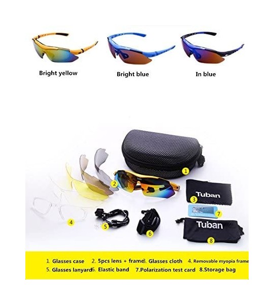 Sport Riding Glasses Polarized Myopia Outdoor Glasses Men/Women Mountain Bike Sports Equipment - Bright Blue - CV18ERM4DUY $5...