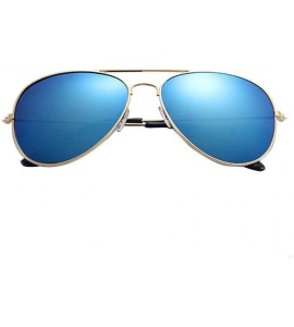 Aviator Men's and women's classic aviator sunglasses lightweight mesh - Gold-blue - CE1958ISNNX $13.35