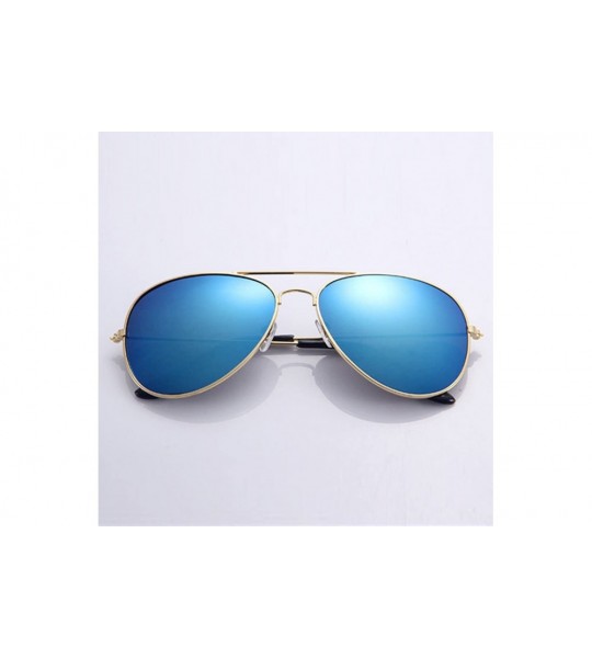 Aviator Men's and women's classic aviator sunglasses lightweight mesh - Gold-blue - CE1958ISNNX $13.35