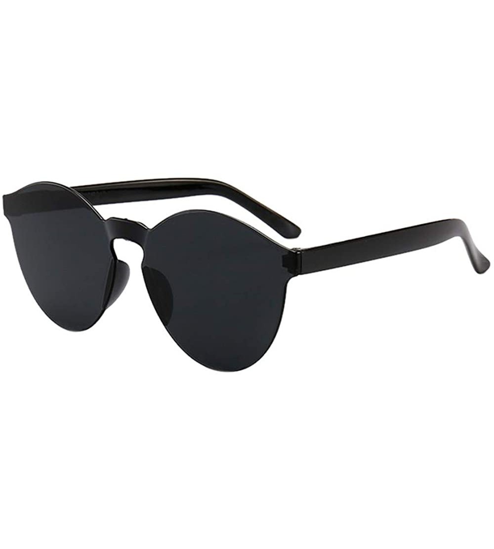 Rectangular Outdoor Semi Rimless Polarized Sunglasses-Women Men Fashion Clear Retro Sun Glasses - L - CQ196OIHOAD $32.40