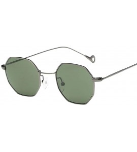 Wrap Womens New Fashion Metal Irregularity Frame Sunglasses Trend Brand Classic Sunglasses - Green - CK18SX6RTEC $18.50