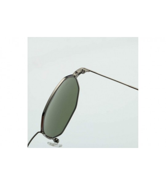 Wrap Womens New Fashion Metal Irregularity Frame Sunglasses Trend Brand Classic Sunglasses - Green - CK18SX6RTEC $18.50