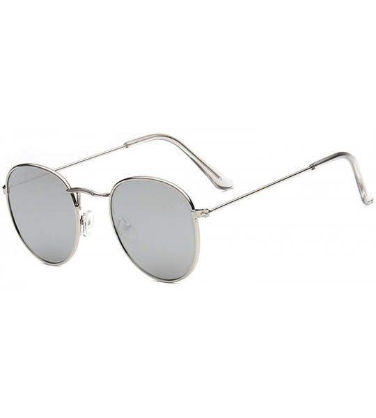 Round Polarized Sunglasses Glasses Protection Festival - Silver - CP18TRUA5CG $28.65