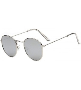 Round Polarized Sunglasses Glasses Protection Festival - Silver - CP18TRUA5CG $28.65