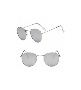 Round Polarized Sunglasses Glasses Protection Festival - Silver - CP18TRUA5CG $28.65