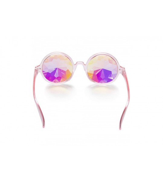 Goggle Steampunk Vintage Spiked Goggles Fashion Rave Diffraction Glasses - Pink - CU18KNKQACQ $17.78