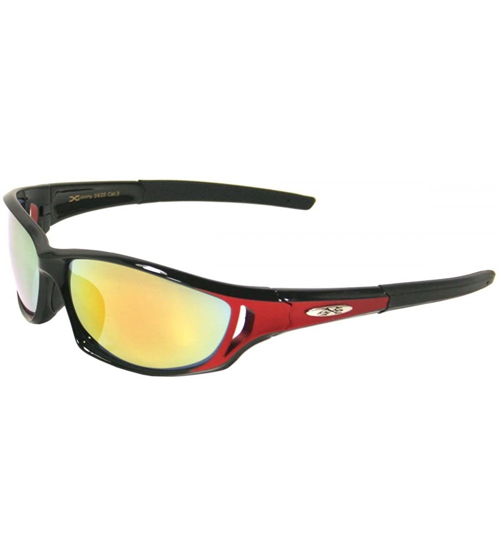 Sport Mirror Lens Sports Sunglasses for Golf Fishing Cycling 5242 - Red - CK11LERET1B $18.02