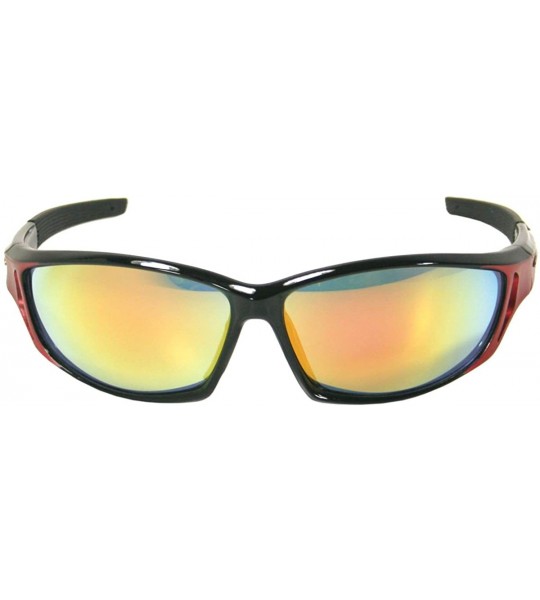 Sport Mirror Lens Sports Sunglasses for Golf Fishing Cycling 5242 - Red - CK11LERET1B $18.02