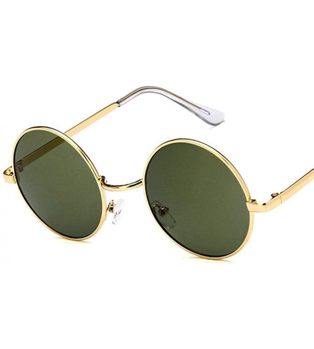 Round Fashion Vintage Sunglasses Luxury Glasses - Green - CJ198G8QWSC $34.24
