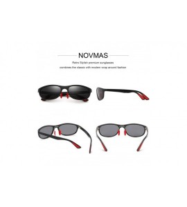 Oval Polarized Sport Sunglasses for Men Wrap Around Ultra-light Unbreakable TR Frame UV400 for Driving Golf - CN18KAAHTGG $35.29