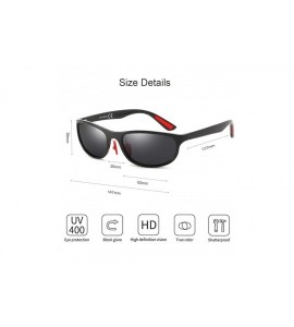 Oval Polarized Sport Sunglasses for Men Wrap Around Ultra-light Unbreakable TR Frame UV400 for Driving Golf - CN18KAAHTGG $35.29