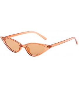 Sport Unisex Fashion Small Frame Sunglasses Vintage Retro Cat Eye Sun Glasses (Color-D) - Color-d - C318NAQZGAM $15.26