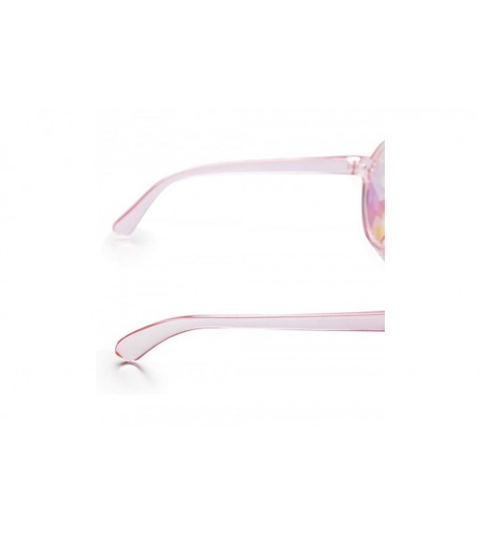 Goggle Steampunk Vintage Spiked Goggles Fashion Rave Diffraction Glasses - Pink - CU18KNKQACQ $17.78