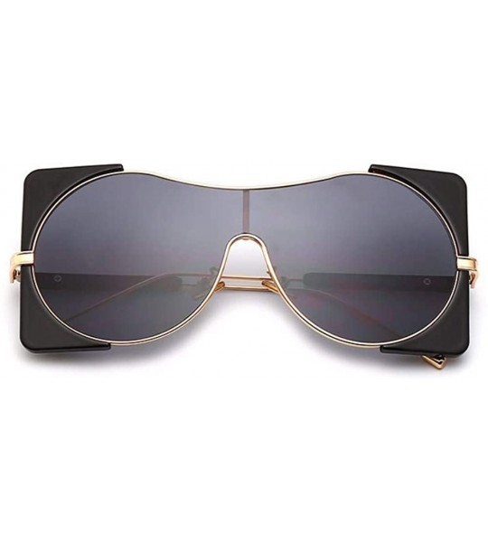 Oversized Sunglasses Fashionable Metal Large Frame Sunglasses Brilliant Ladies'Ultraviolet Protection - A - CT18Q88SWEM $48.25