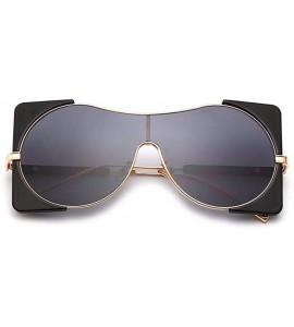 Oversized Sunglasses Fashionable Metal Large Frame Sunglasses Brilliant Ladies'Ultraviolet Protection - A - CT18Q88SWEM $48.25