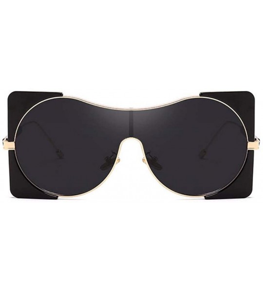 Oversized Sunglasses Fashionable Metal Large Frame Sunglasses Brilliant Ladies'Ultraviolet Protection - A - CT18Q88SWEM $48.25