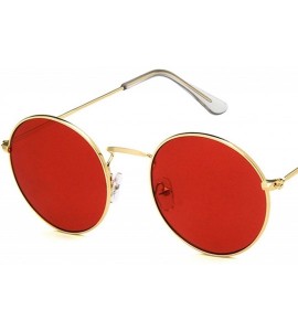 Round Classic Vintage Metal Round Frame Colorful UV400 Sun Glasses Clear Lens Plain Glasses - 4 - C418W5ENOWI $43.02